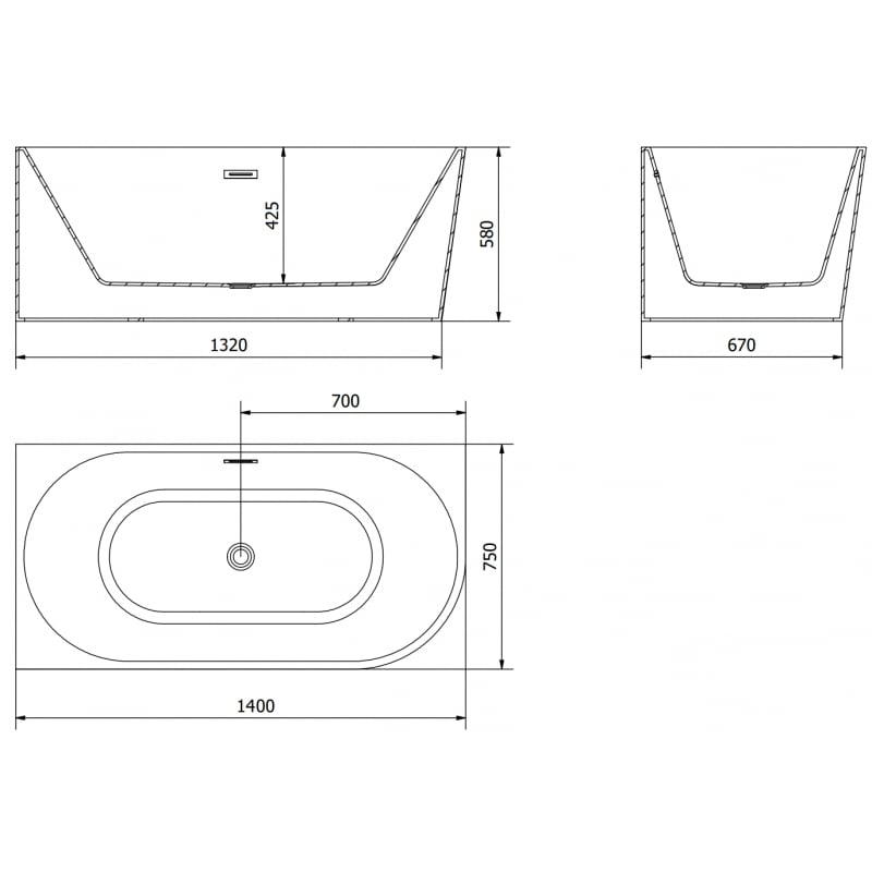 Mexen Mia cadă de colț freestanding stânga 140 x 75 cm, alb/negru, preaplin metal armat - 52691407575L-95