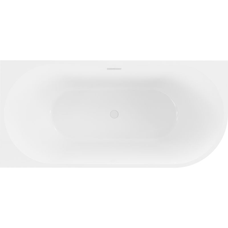 Mexen Mia szabadon álló sarokkád balos 160 x 80 cm, fehér, fehér túlfolyó - 52691608000L-20