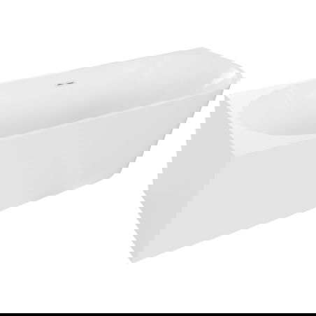 Mexen Mia szabadon álló sarokkád balos 160 x 80 cm, fehér, fehér túlfolyó - 52691608000L-20