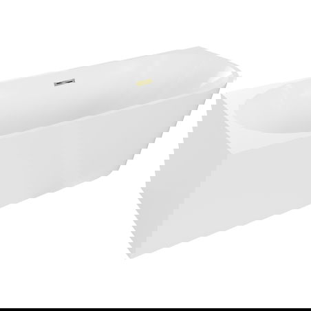 Mexen Mia cadă de baie freestanding colțară stânga 160 x 80 cm, albă, preaplin auriu - 52691608000L-50