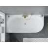 Mexen Mia cadă de baie freestanding de colț stânga 160 x 80 cm, albă, preaplin aurit - 52691608000L-50