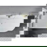 Mexen Mia cadă freestanding colț stânga 160 x 80 cm, albă, preaplin auriu periat - 52691608000L-55