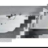 Mexen Mia szabadon álló sarokkád balos 160 x 80 cm, fehér, fekete túlfolyó - 52691608000L-70