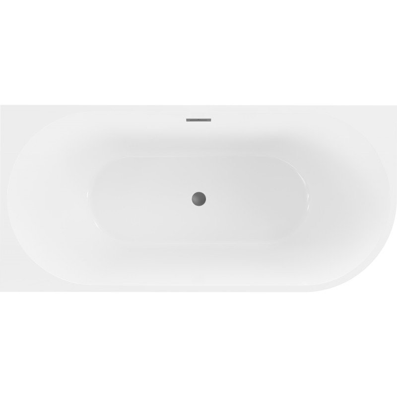 Mexen Mia szabadon álló sarokkád bal 160 x 80 cm, fehér, túlfolyó gun metal - 52691608000L-95