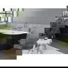 Mexen Mia cadă de baie independentă de colț stângă 160 x 80 cm, alb/negru, preaplin nichel periat - 52691608075L-97