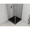 Mexen Roma cabină de duș cu uși batante 80 x 80 cm, transparent, cromat + cadă de duș Flat, negru - 854-080-080-01-00-4070