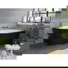 Cada Mexen Mia freestanding colț dreapta 160 x 80 cm, alb/negru, preaplin auriu - 52691608075P-50