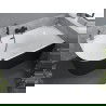 Mexen Mia cadă de colț independentă dreaptă 160 x 80 cm, alb/negru, preaplin negru - 52691608075P-70
