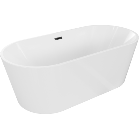 Cadă freestanding Mexen Luna 140 x 75 cm, albă, preaplin negru - 52031407500-70