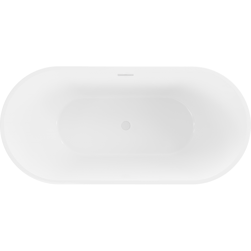 Mexen Luna cadă freestanding 140 x 75 cm, albă/neagră, preaplin alb - 52031407575-20