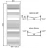 Mexen Helios elektromos radiátor 1800 x 600 mm, 900 W, arany - W103-1800-600-2900-50