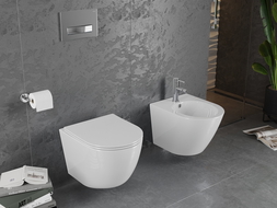 Mexen Lena toaletă WC Rimless cu capac cu închidere lentă slim, duroplast, alb lucios - 30220400