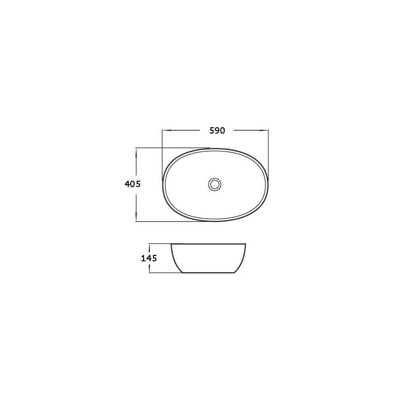 Mexen Viki chiuvetă pe blat 59 x 40 cm, negru lucios - 21056070