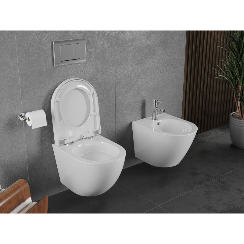 Mexen Lena vas WC Rimless Tornado cu capac cu închidere lentă, duroplast, alb lucios - 30220200T