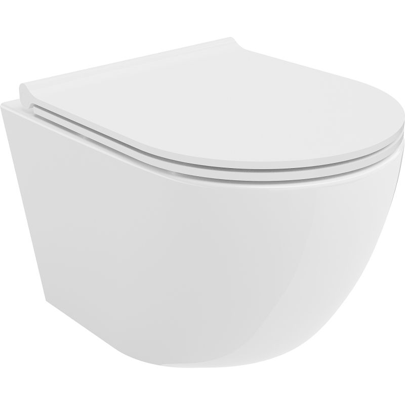 Mexen Lena vas WC fără margini Rimless Tornado cu capac subțire cu închidere lentă, duroplast, alb lucios - 30220500T