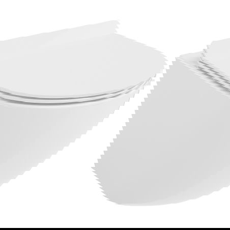 Mexen Lena perem nélküli Tornado WC csésze lassan záródó ultravékony duroplast üléssel, fényes fehér - 30224000T