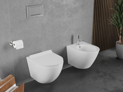 Mexen Lena vas WC fără margini Tornado cu scaun cu închidere lentă slim, duroplast, alb lucios - 30224000T