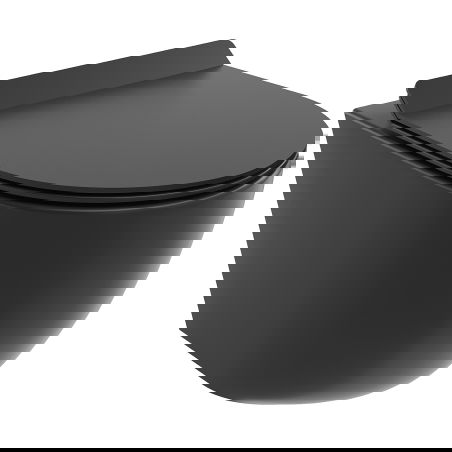 Mexen Lena vas wc Rimless Tornado cu capac slim cu închidere lentă, duroplast, negru mat - 30220185T