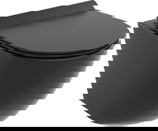 Mexen Lena perem nélküli Rimless Tornado WC csésze lassú záródású slim duroplast ülőkével, fekete matt - 30220185T