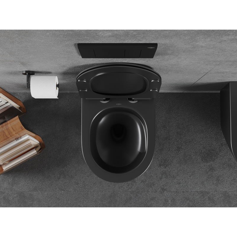 Mexen Lena vas wc Rimless Tornado cu capac soft-close slim, duroplast, negru mat - 30220185T