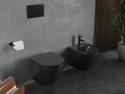 Mexen Lena vas wc Rimless Tornado cu capac cu închidere lentă slim, duroplast, negru mat - 30221085T