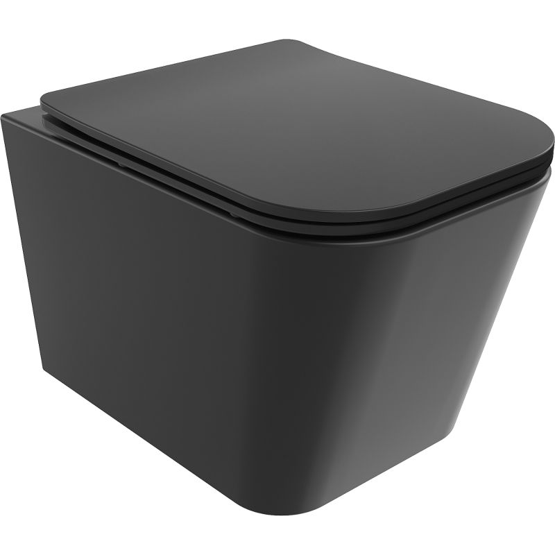 Mexen Teo WC rimless Tornado cu capac slim cu închidere lentă, duroplast, negru mat - 30850685T