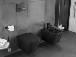 Mexen Teo WC rimless Tornado cu capac slim cu închidere lentă, duroplast, negru mat - 30850685T