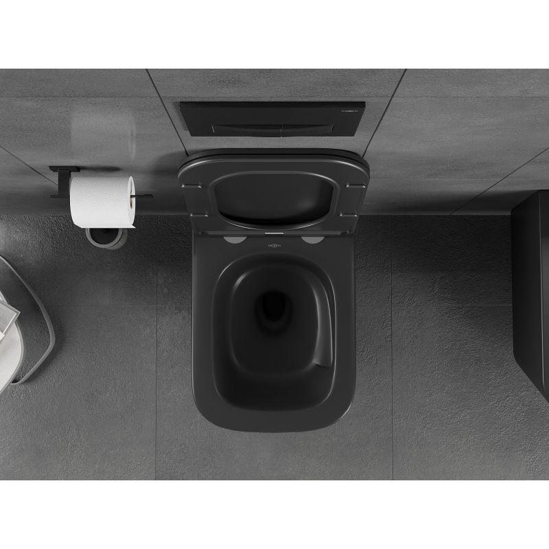 Mexen Teo WC rimless Tornado cu capac slim cu închidere lentă, duroplast, negru mat - 30850685T