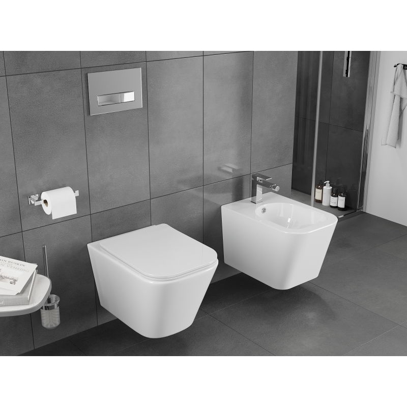 Mexen Teo vas wc fără margini Rimless Tornado cu capac slim cu închidere lentă, duroplast, alb lucios - 30850600T
