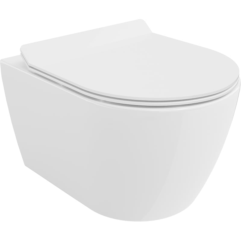 Mexen Carmen vas WC Rimless Tornado cu capac slim cu închidere lentă, duroplast, alb lucios - 30880100T