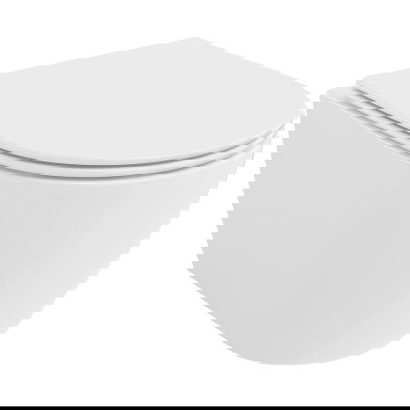 Mexen Carmen vas de toaletă Rimless Tornado cu capac slim, duroplast, alb lucios - 30880400T