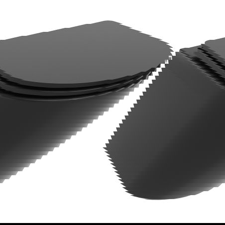 Mexen Carmen WC rimless Tornado cu capac cu coborâre lentă slim, duroplast, negru mat - 30881085T