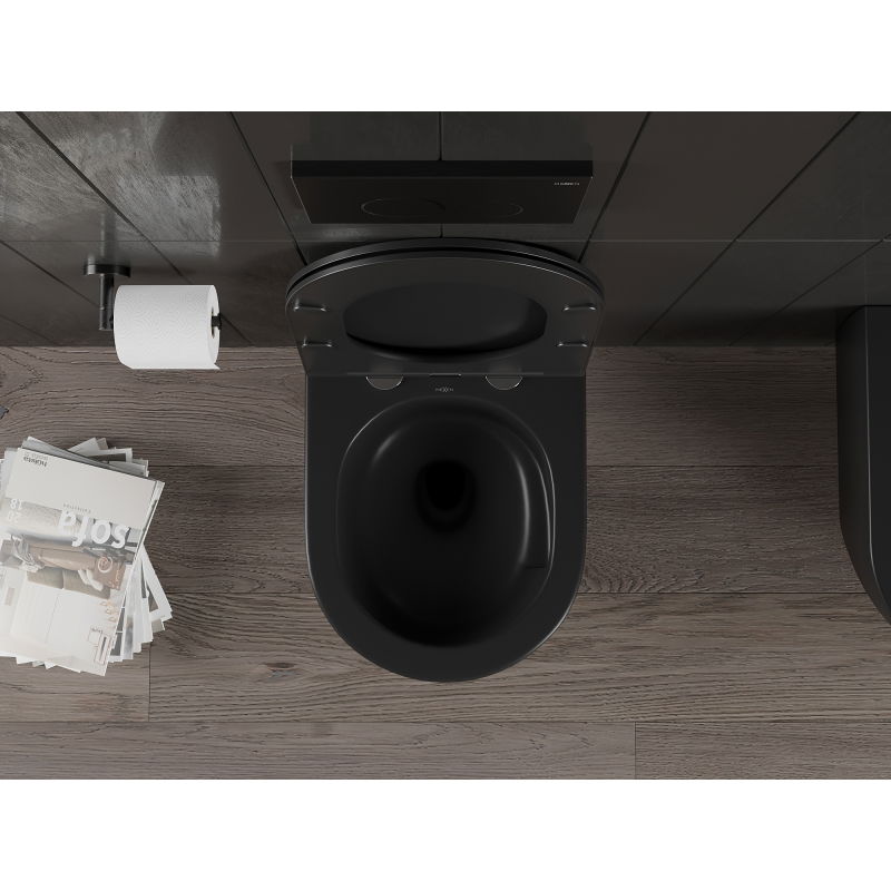 Mexen Carmen vas WC Rimless Tornado cu capac cu închidere lentă, slim, duroplast, negru mat - 30881085T
