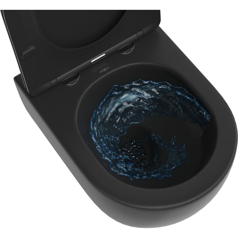 Mexen Carmen vas WC Rimless Tornado cu capac cu închidere lentă, slim, duroplast, negru mat - 30881085T