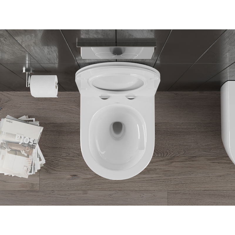 Mexen Carmen WC cu sistem Rimless cu capac cu închidere lentă, slim, duroplast, alb lucios - 30880500