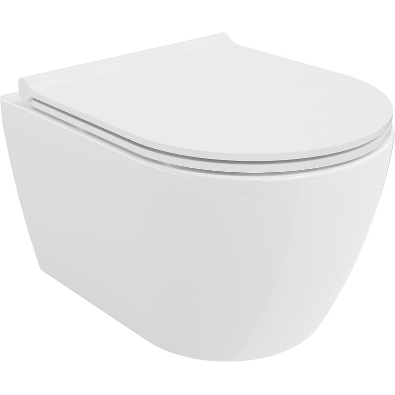 Mexen Carmen vas wc Rimless cu capac soft-close slim, duroplast, alb lucios - 30880500