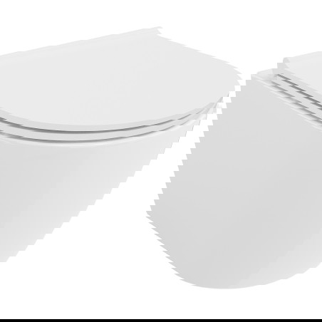 Mexen Carmen Rimless WC csésze lecsapódásmentes slim duroplast üléssel, fényes fehér - 30880500