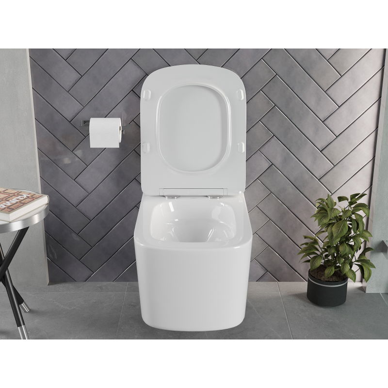 Mexen Vivo vas wc Rimless Tornado cu capac cu închidere lentă slim, duroplast, alb lucios - 30610200T