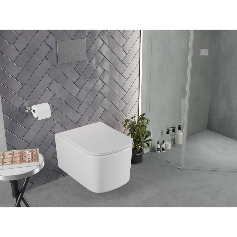 Mexen Vivo vas wc Rimless Tornado cu capac cu închidere lentă slim, duroplast, alb lucios - 30610200T