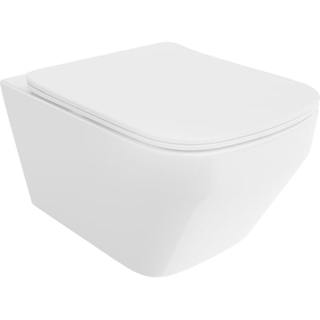 Mexen Riva vas wc Rimless Tornado cu capac slim cu închidere lentă, duroplast, alb lucios - 30630200T