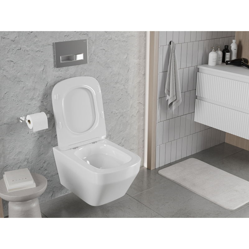 Mexen Riva vas WC Rimless Tornado cu capac cu cadere lentă slim, duroplast, alb lucios - 30630200T