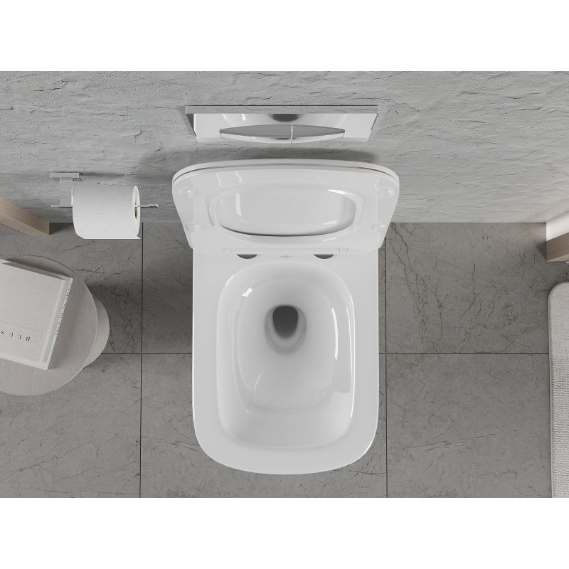 Mexen Riva vas WC Rimless Tornado cu capac cu cadere lentă slim, duroplast, alb lucios - 30630200T