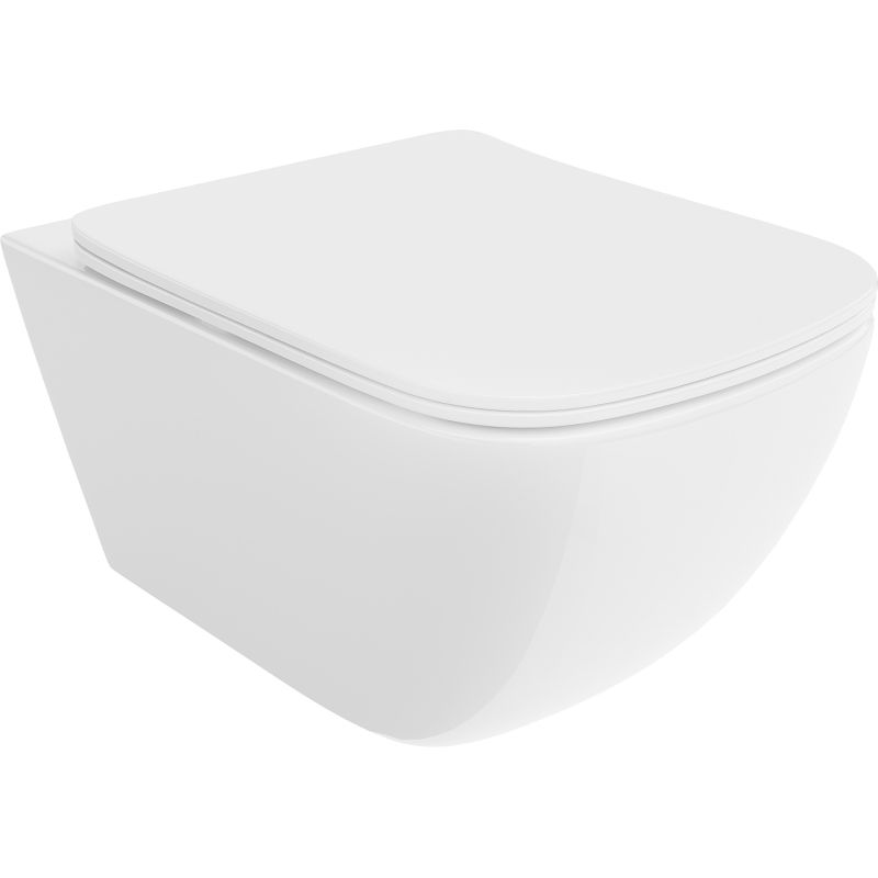 Mexen Timo WC Rimless Tornado cu capac slim cu închidere lentă, duroplast, alb lucios - 30650200T