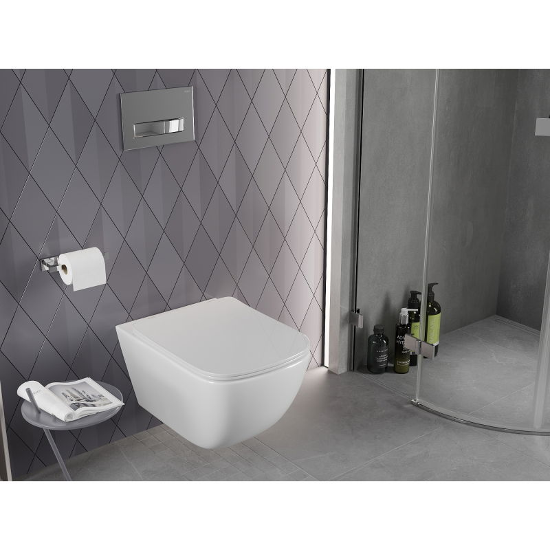 Mexen Timo vas WC Rimless Tornado cu capac cu închidere lentă slim, duroplast, alb lucios - 30650200T