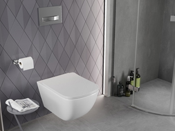 Mexen Timo WC Rimless Tornado cu capac slim cu închidere lentă, duroplast, alb lucios - 30650200T