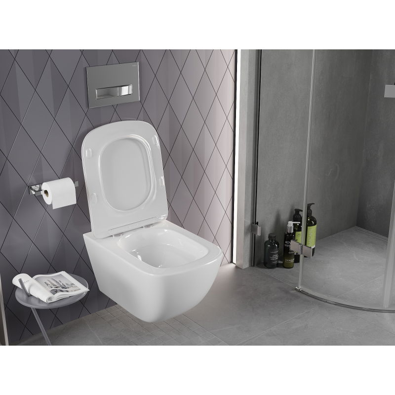 Mexen Timo vas WC Rimless Tornado cu capac cu închidere lentă slim, duroplast, alb lucios - 30650200T