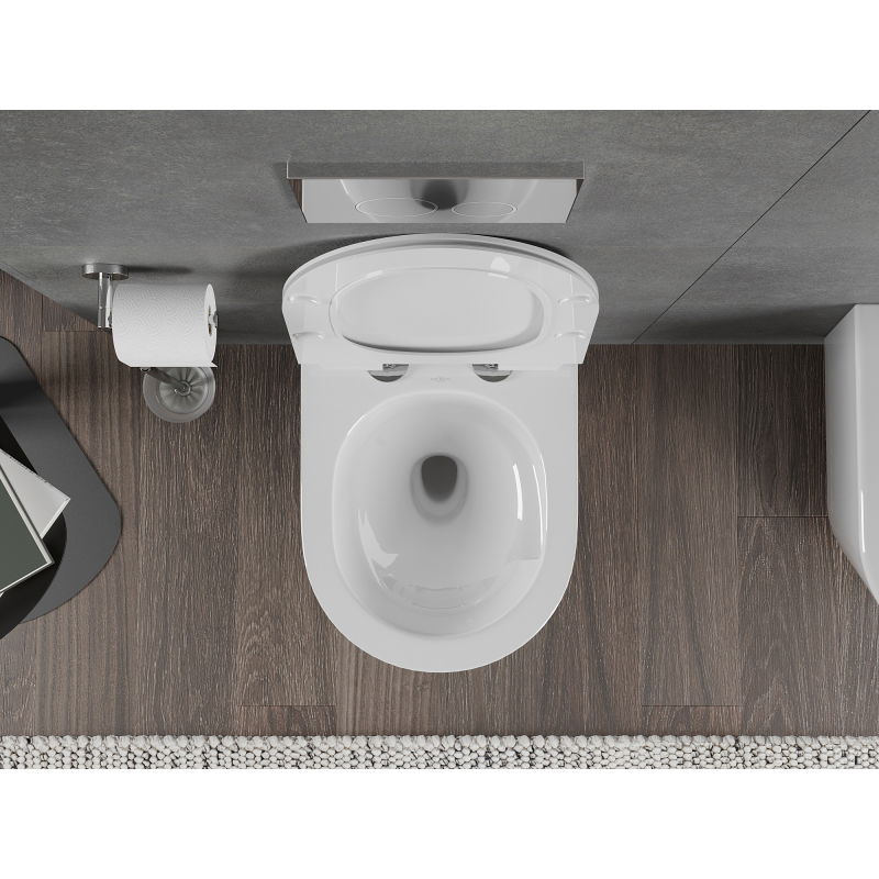 Mexen Rico vas WC Rimless Tornado cu capac slim cu cădere lentă, duroplast, alb lucios - 30720100T