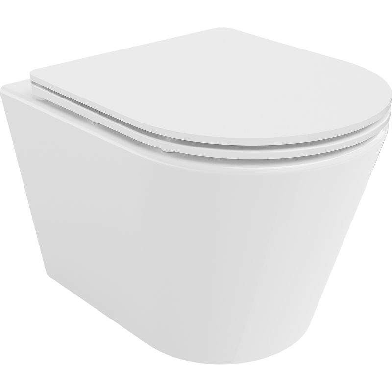 Mexen Rico vas WC Rimless Tornado cu capac cu închidere lentă slim, duroplast, alb lucios - 30720300T