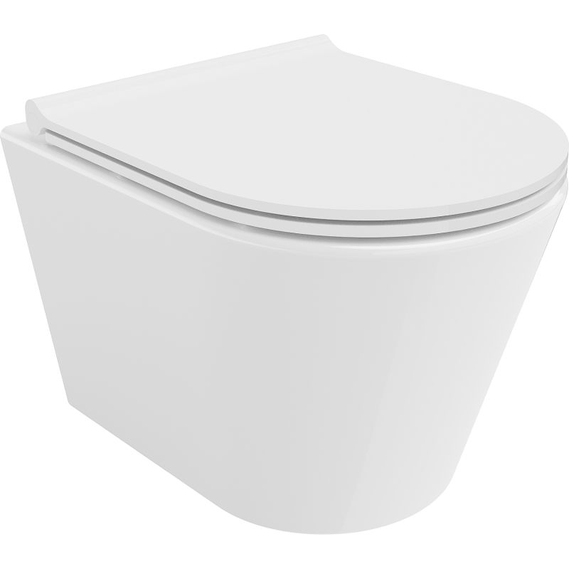 Mexen Rico vas WC Rimless Tornado cu capac slim cu închidere lentă, duroplast, alb lucios - 30720500T