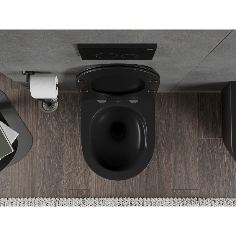 Mexen Rico WC csésze Rimless Tornado, fekete matt - 3372XX85T